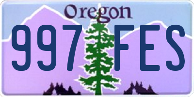 OR license plate 997FES