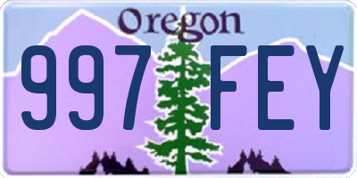 OR license plate 997FEY