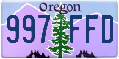 OR license plate 997FFD