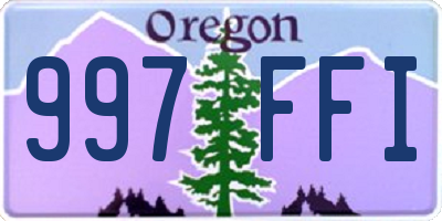 OR license plate 997FFI