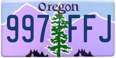 OR license plate 997FFJ