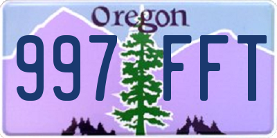 OR license plate 997FFT