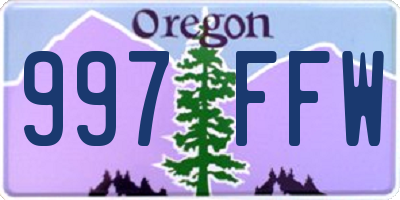 OR license plate 997FFW