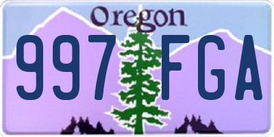 OR license plate 997FGA