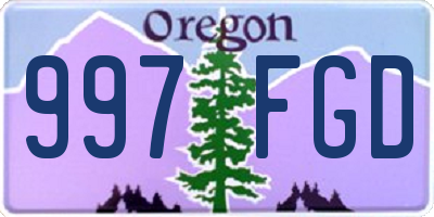 OR license plate 997FGD