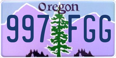 OR license plate 997FGG