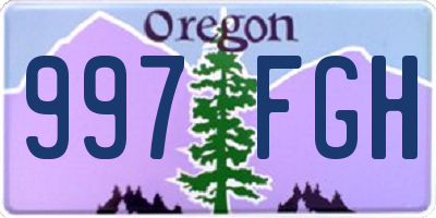 OR license plate 997FGH