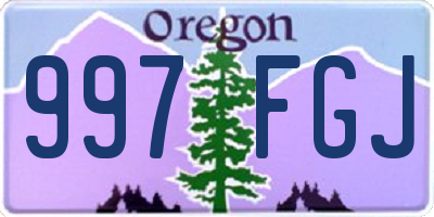 OR license plate 997FGJ