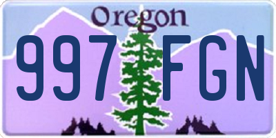 OR license plate 997FGN