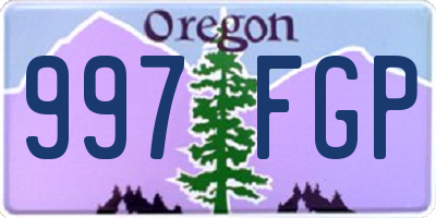 OR license plate 997FGP