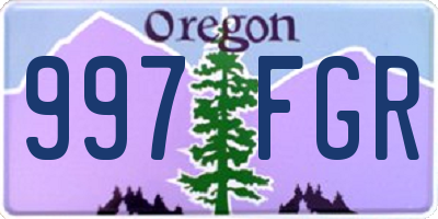 OR license plate 997FGR