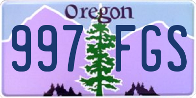 OR license plate 997FGS