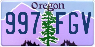 OR license plate 997FGV