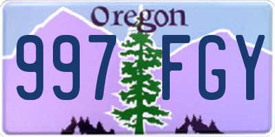 OR license plate 997FGY