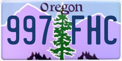 OR license plate 997FHC