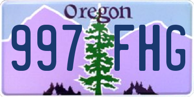 OR license plate 997FHG