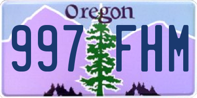 OR license plate 997FHM