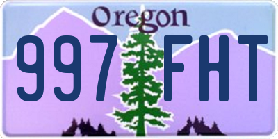 OR license plate 997FHT