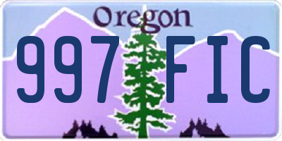 OR license plate 997FIC