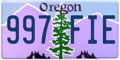 OR license plate 997FIE