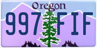 OR license plate 997FIF