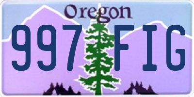 OR license plate 997FIG