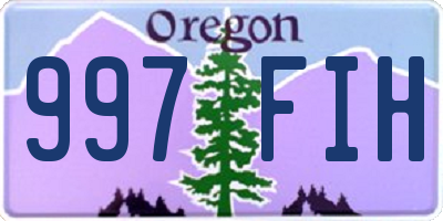 OR license plate 997FIH