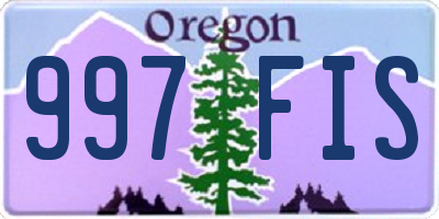 OR license plate 997FIS