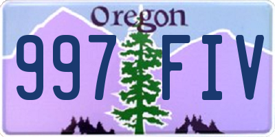 OR license plate 997FIV