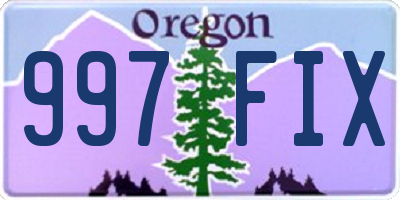 OR license plate 997FIX