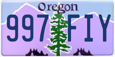 OR license plate 997FIY