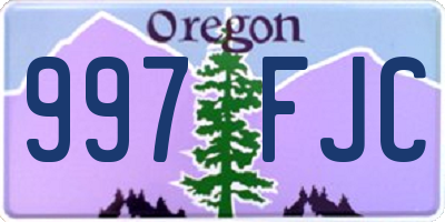 OR license plate 997FJC
