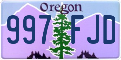 OR license plate 997FJD