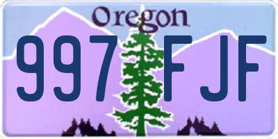 OR license plate 997FJF