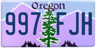 OR license plate 997FJH