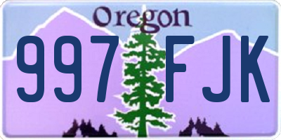 OR license plate 997FJK