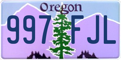 OR license plate 997FJL