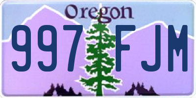 OR license plate 997FJM