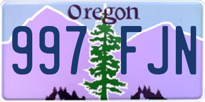 OR license plate 997FJN