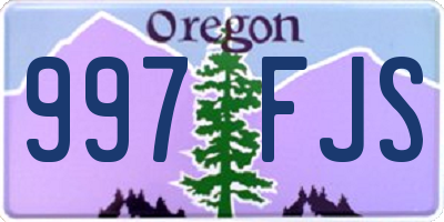 OR license plate 997FJS