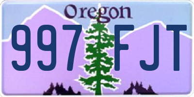 OR license plate 997FJT