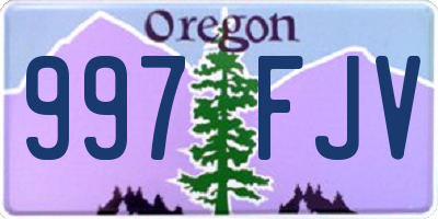 OR license plate 997FJV