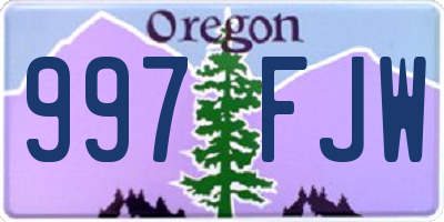 OR license plate 997FJW