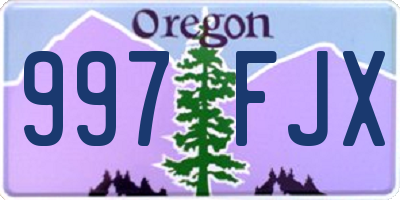 OR license plate 997FJX