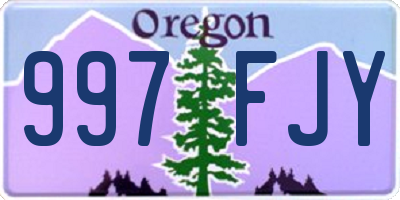 OR license plate 997FJY