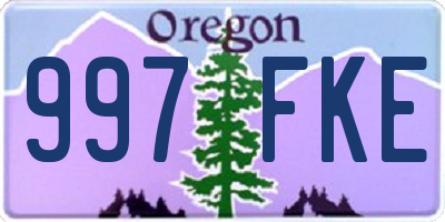 OR license plate 997FKE