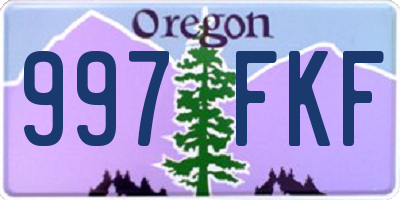 OR license plate 997FKF