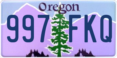 OR license plate 997FKQ