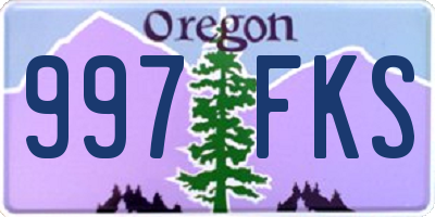 OR license plate 997FKS