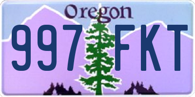 OR license plate 997FKT